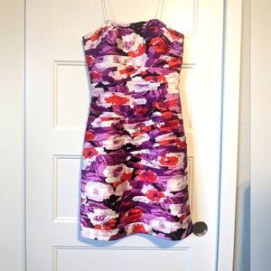 Strapless rouged fitted dress